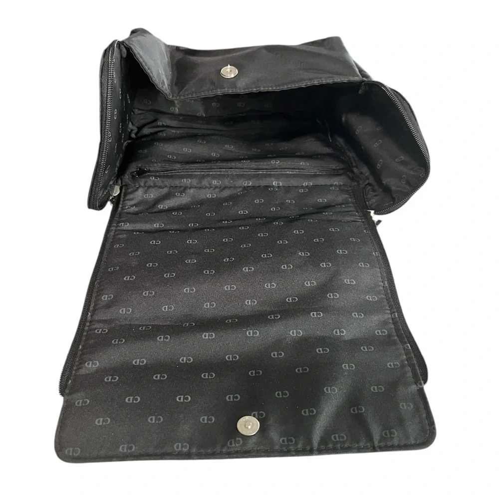 Christian Dior Black Nylon Makeup Pouch with Handle
